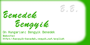 benedek bengyik business card